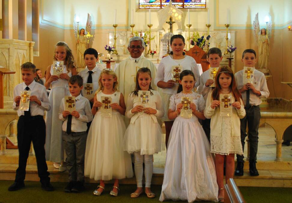 The St Joseph’s Quirindi students who received their first communion on Sunday June 5.