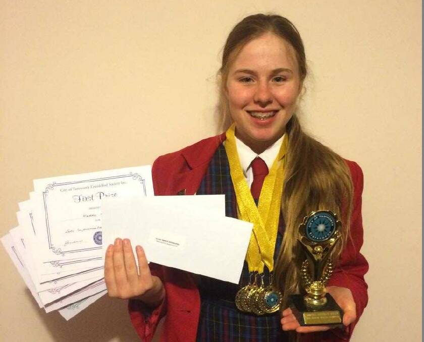 Calrossy Year 10 student Maddie Hoath took out the speech and drama senior scholarship and championship 69th City of Tamworth Eisteddfod.