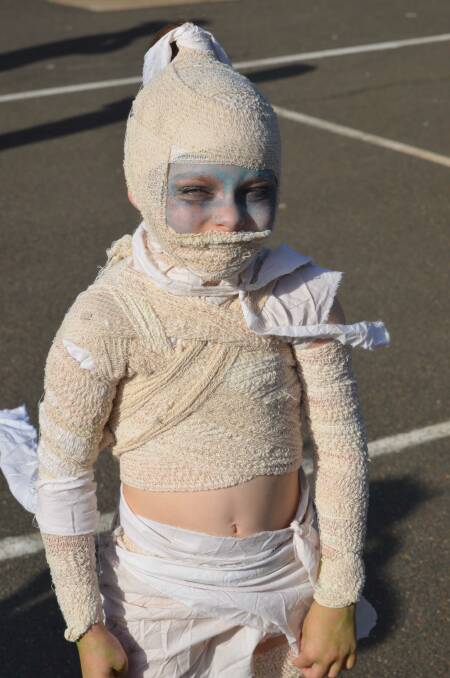 The Mummy, Nevaeh Gibbs, dressed ready for Hillvue's Halloween disco
