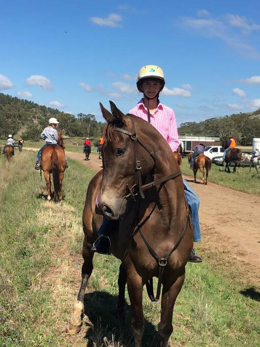 Wallabadah's Jayde Smith ready to head off on the trail ride through the hills