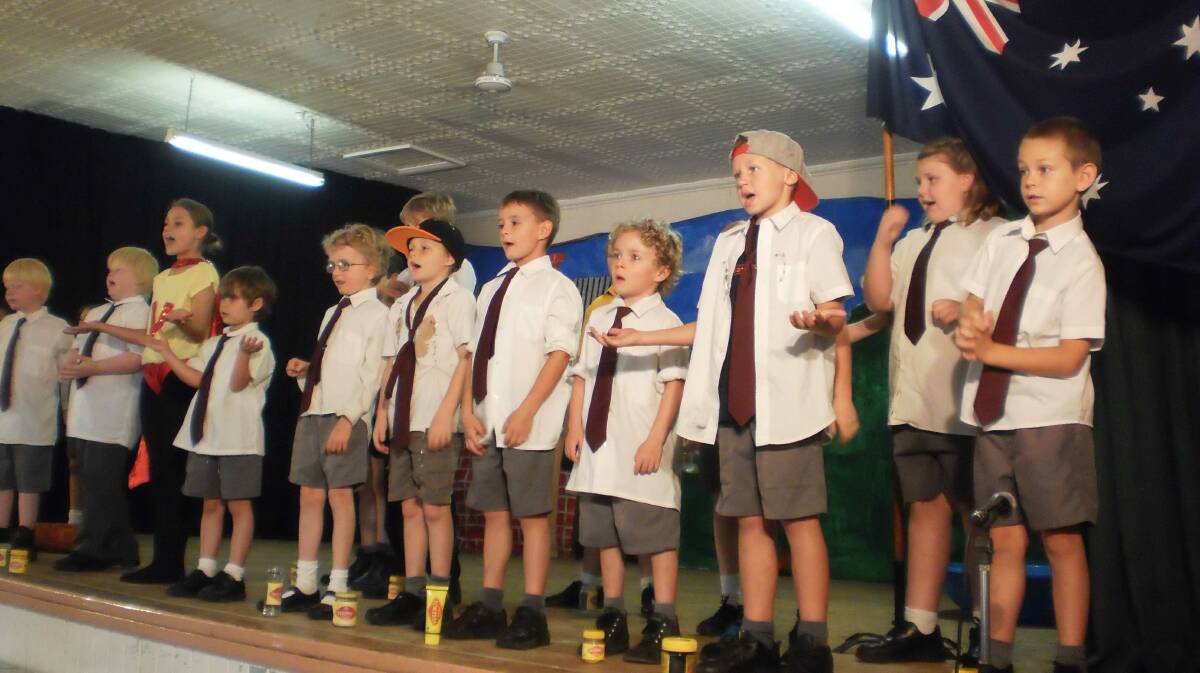 Students from Wallabadah Public School performing "Let's hear it for Vegemite"