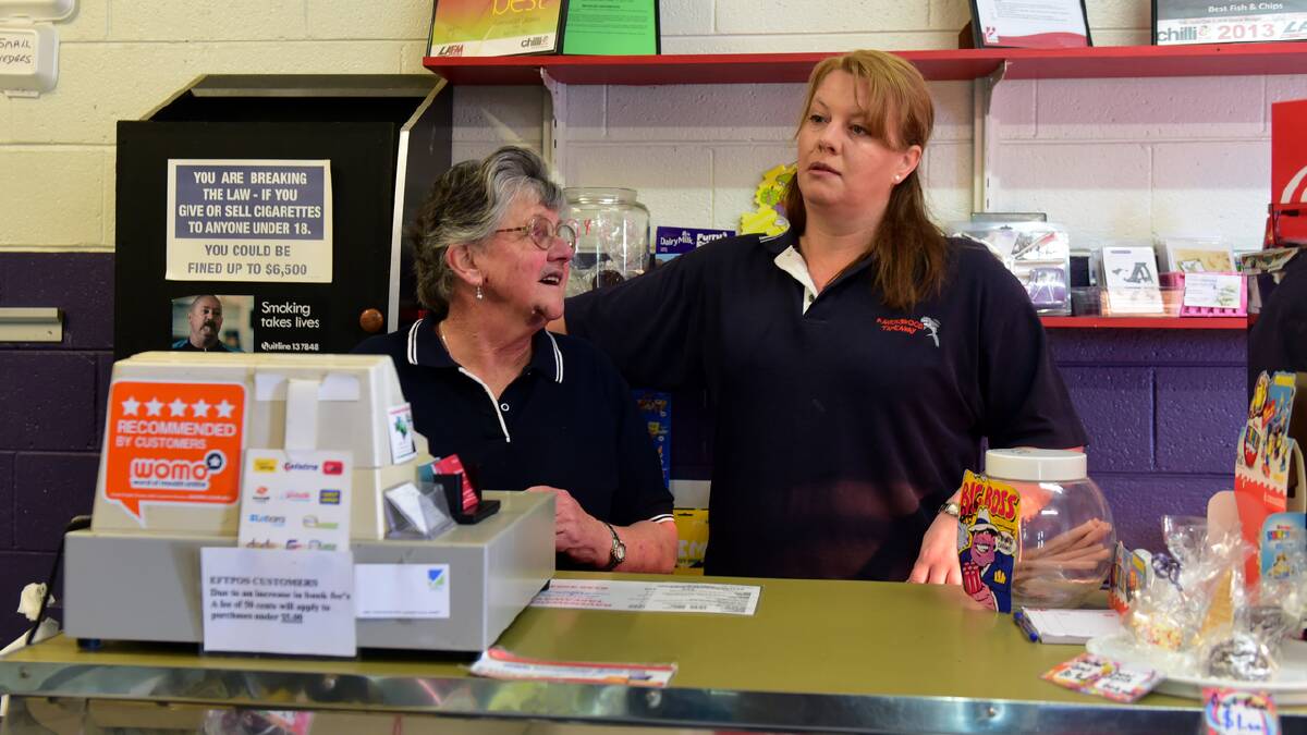 Ravenswood Takeaway robbery victim Yvonne Apted is supported by her daughter Tee-na Apted. Picture: NEIL RICHARDSON