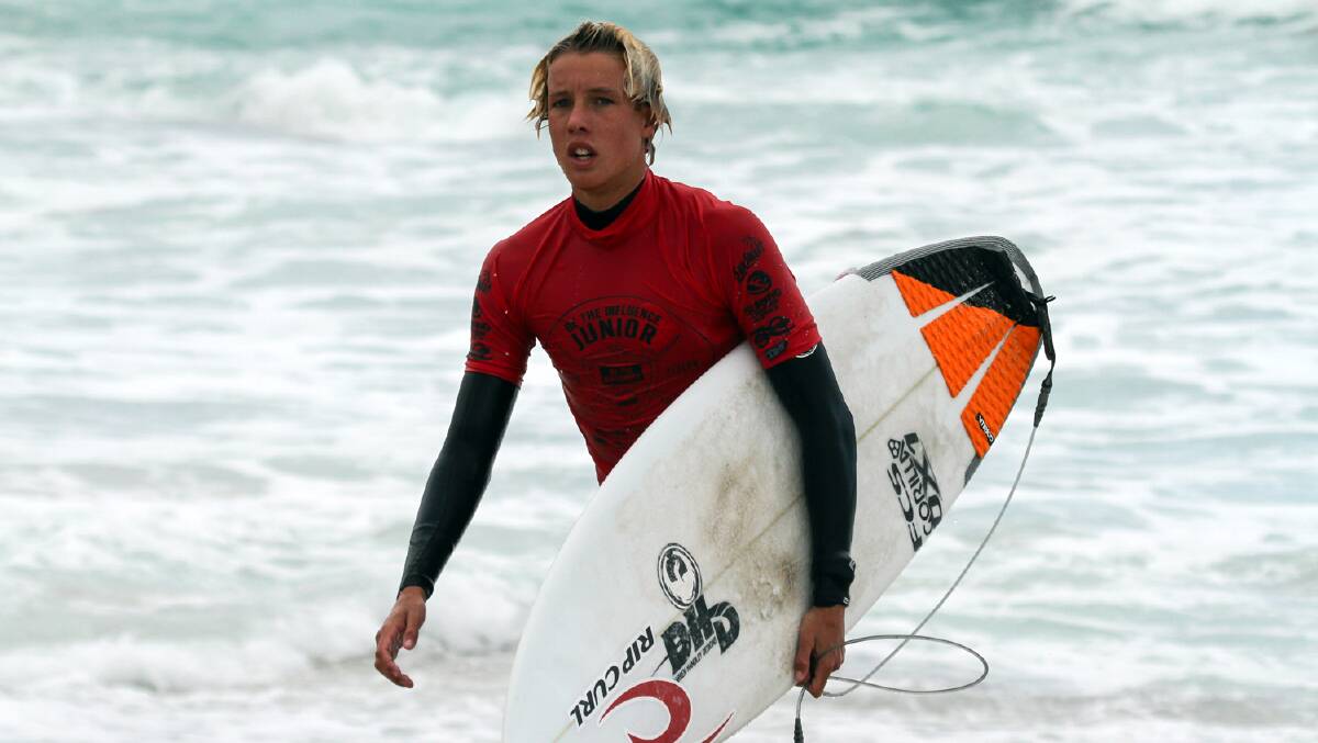 Margaret River local Jacob Willcox was hoping to win a place in the Margaret River Pro through the trials event. Photo: Woolacott/Surfing WA.