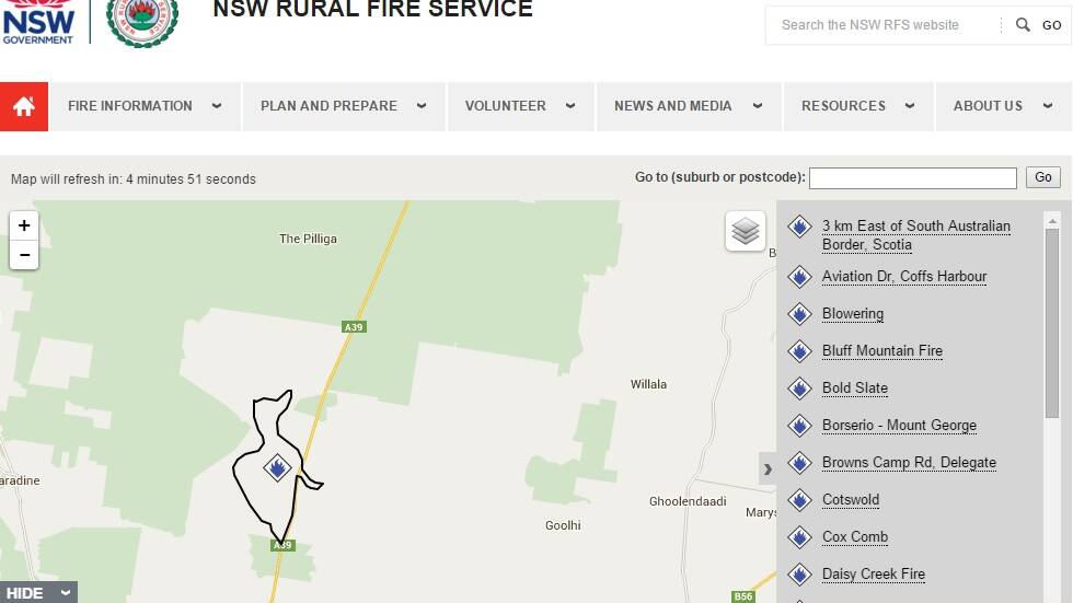 An RFS map of the fire ground 