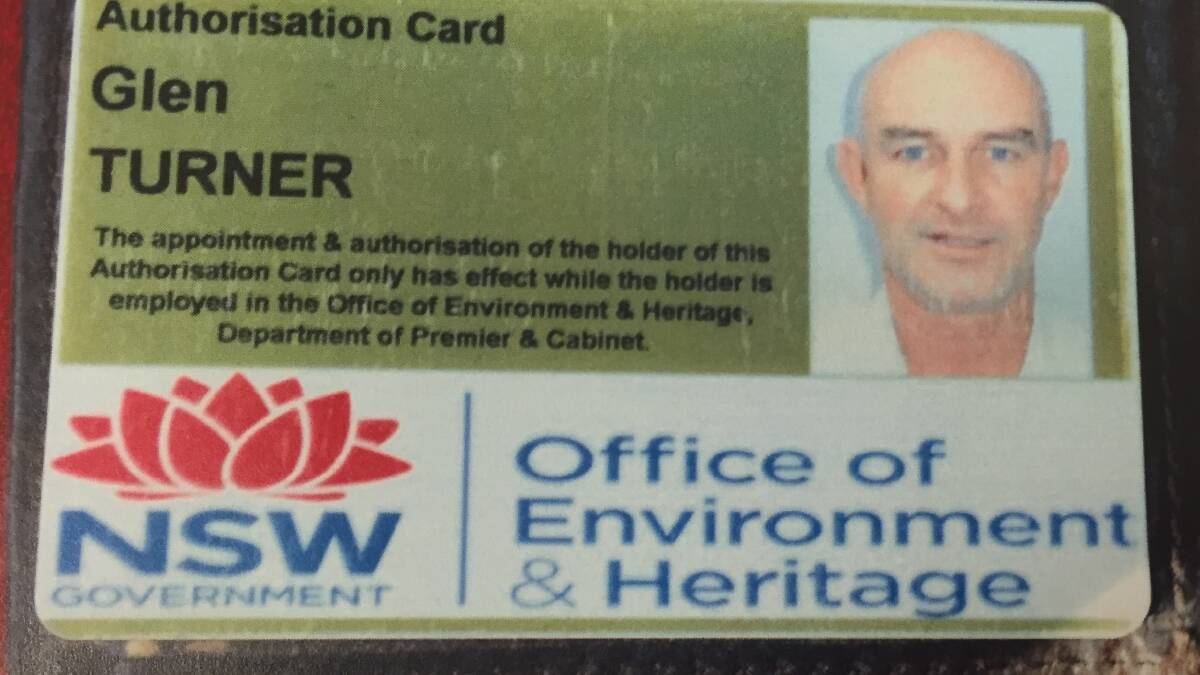CRIME SCENE EXHIBIT: Glen Turner's Office of Environment and Heritage identity card. Photo: NSW Police