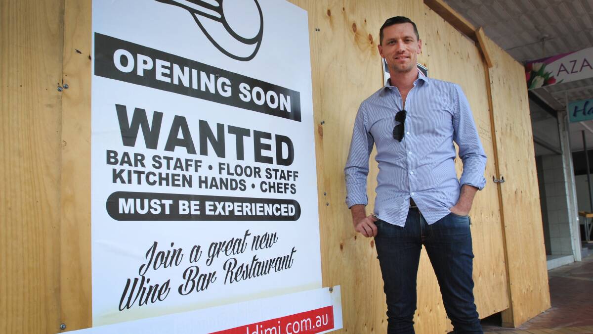 UNIQUE OFFERING: Adrian Coffey outside his new wine bar restaurant, which is due to open in the coming months. Photo: Geoff O’Neill 240414GOF01