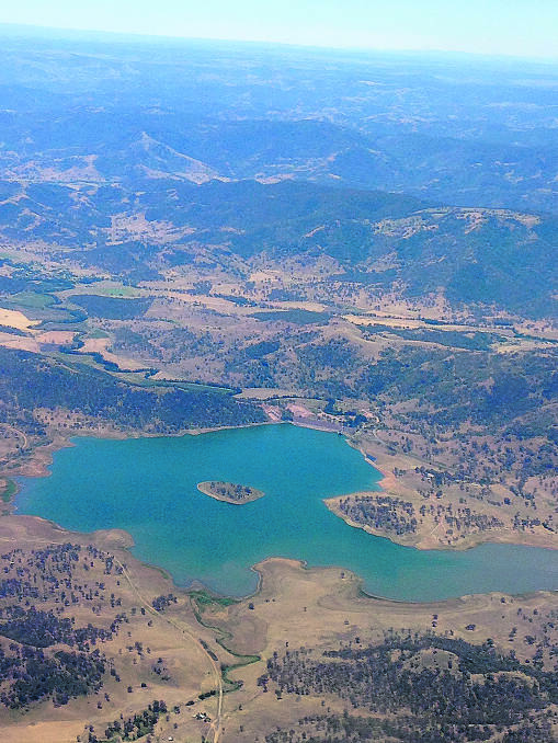 DRYING UP: Chaffey Dam from the air.
