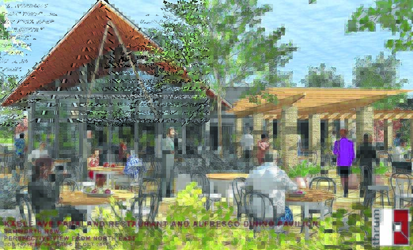 FOOD FAD: An artist’s impression of the proposed new Hopscotch restaurant in the park development which would also host a growers’ market each week.