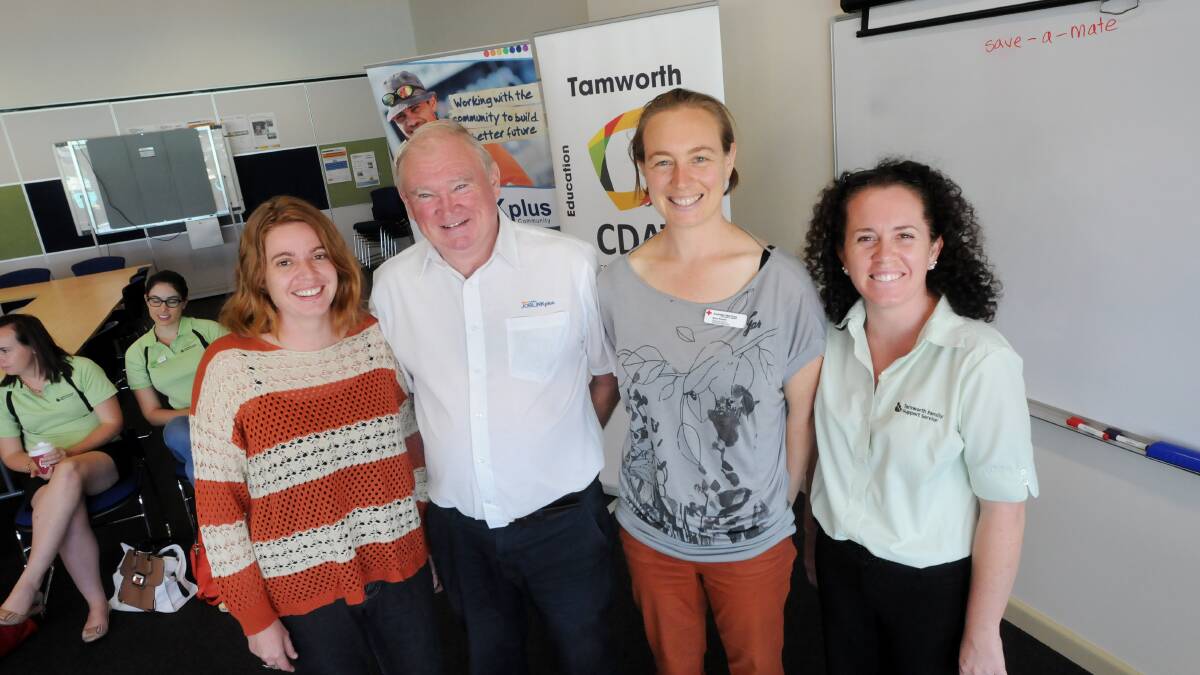 LIFE-SAVING: Pictured at yesterday’s drug and alcohol forum were, from left, Simone Nott,  Paul Stevenson, Bron Powell and Sara Byrnes. Photo: Gareth Gardner 040414GGA01