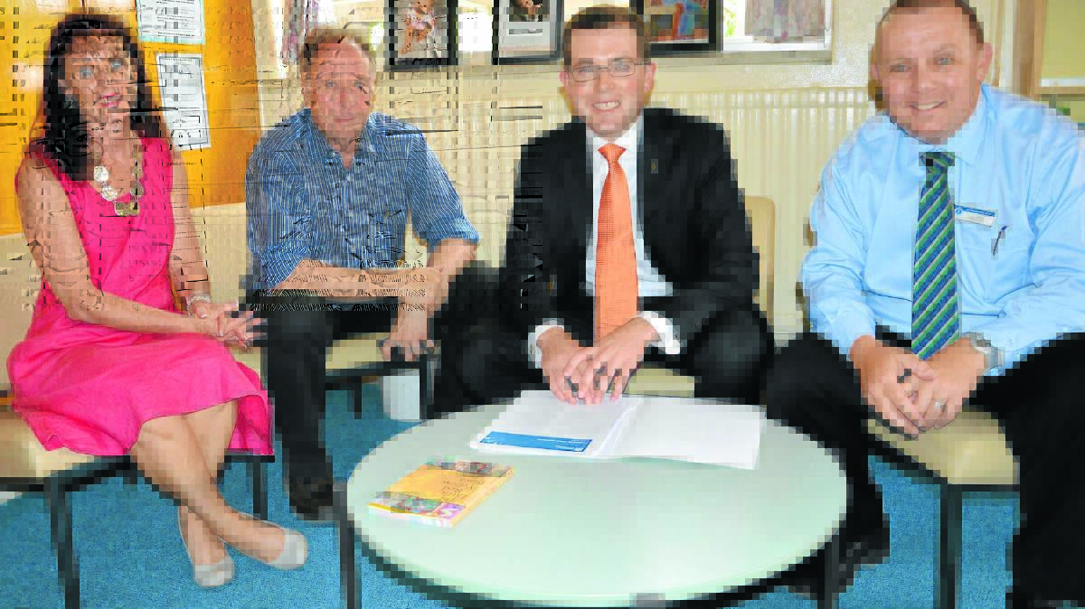 MAKING A DIFFERENCE: Celebrating the second phase of  Gonski funding announcements, which delivered significant increases for many schools were, from left, Sue Brown from Public Schools NSW, Armidale Waldorf School education director John Davidson, Northern Tablelands MP Adam Marshall and Armidale City Public School principal Matt Hobbs.