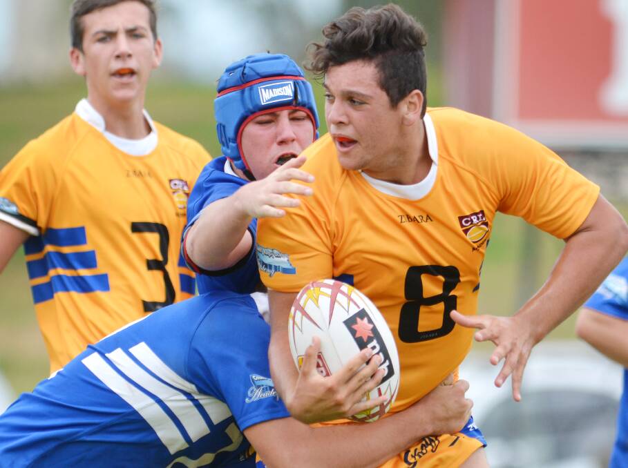 Zac Faulkner was one of the stars for the GNA Tigers in their wins over North Coast and Northern Rivers on Saturday. Noah Durham (back) looks on. 
Photo: Barry Smith 220214BSD08