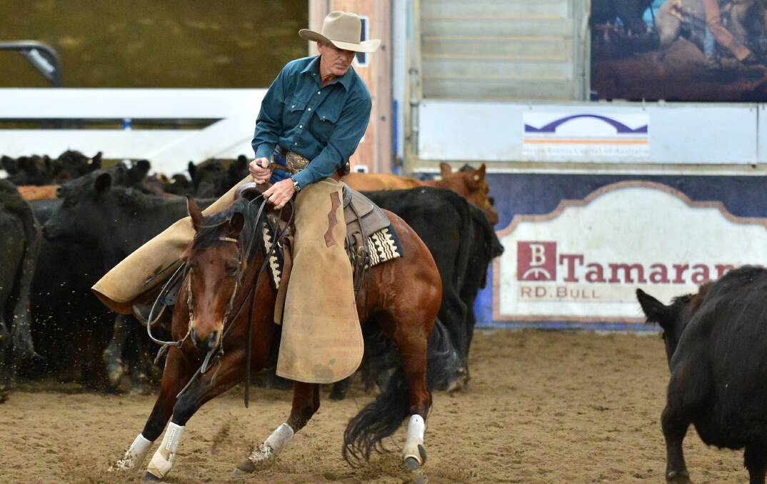 Billy Neville is showing the young ones how it is done as the 70-year-old rider is on top of the table leading into the final of the Non Pro Futurity. Photo: Ken Anderson