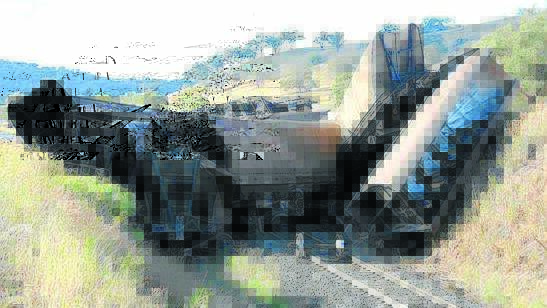 OFF THE RAILS: The derailment at Kankool.