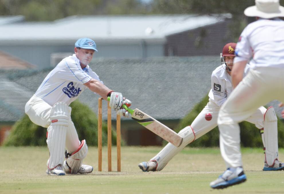 Old Boys opener Adam Lole chases a wide one when they played North Tamworth two weeks ago. Tomorrow the two will meet again for the War Veterans Cup silverware.  Photo: Barry Smith 291114BSD19