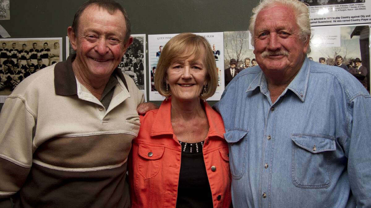 Dave Henderson (left), Jan Goodwin  and Neil Dawson make some new memories at the Magpie reunion.