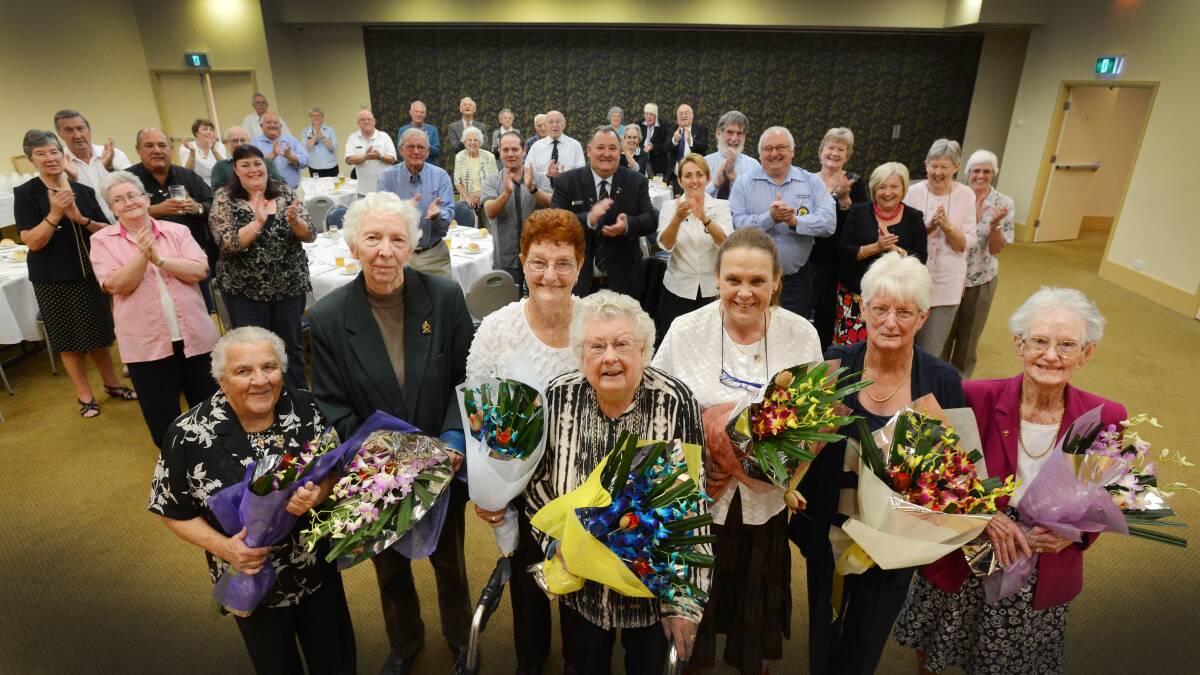 WOMEN THANKED: RSL Women’s Auxiliary members, from left, Bub Parkes, Judy Carey, Emily Herden, Elizabeth ‘Tup’ Michell, Vanessa Bourne, Jenny Parkes and Mel Wilson have called it a day. Photo: Barry Smith 270414BSE02