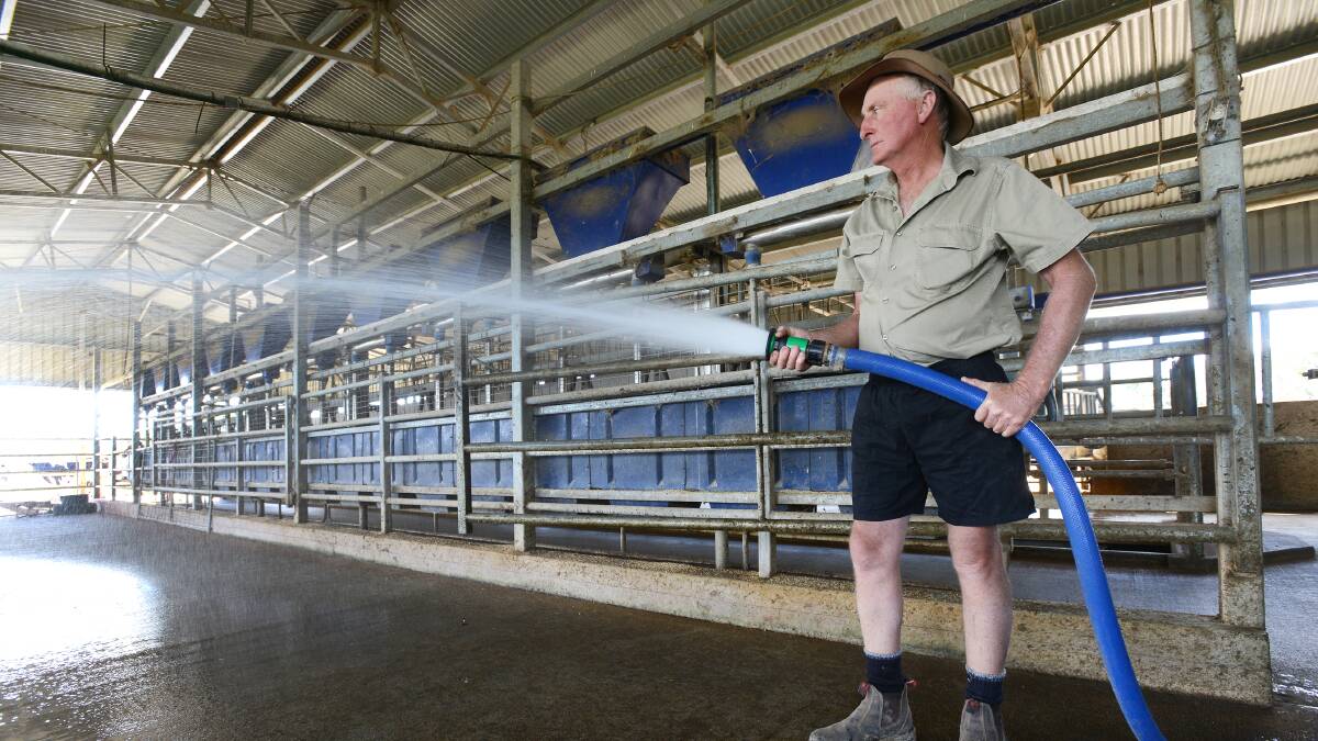 UNDER PRESSURE: Dairy farmer Terry Tout fears for his farming future if State Water is successful in getting massive increases in water charges through the country’s competition regulator. Photo: Barry Smith 150414BSB04