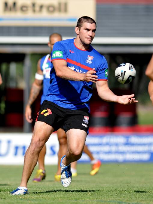 Kade Snowden trains at Jack Woolaston Oval before last year’s NRL trial loss to Cronulla Sharks at Scully Park. Photo: Grant Robertson 210213GRA05
