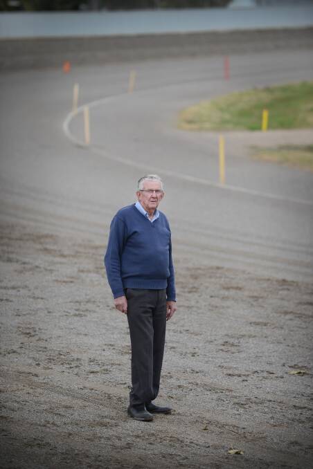 Laurie James has a new ‘topping’ for the Tamworth Showground Paceway track ready to roll in August. Photo: Barry Smith 210515BSC02