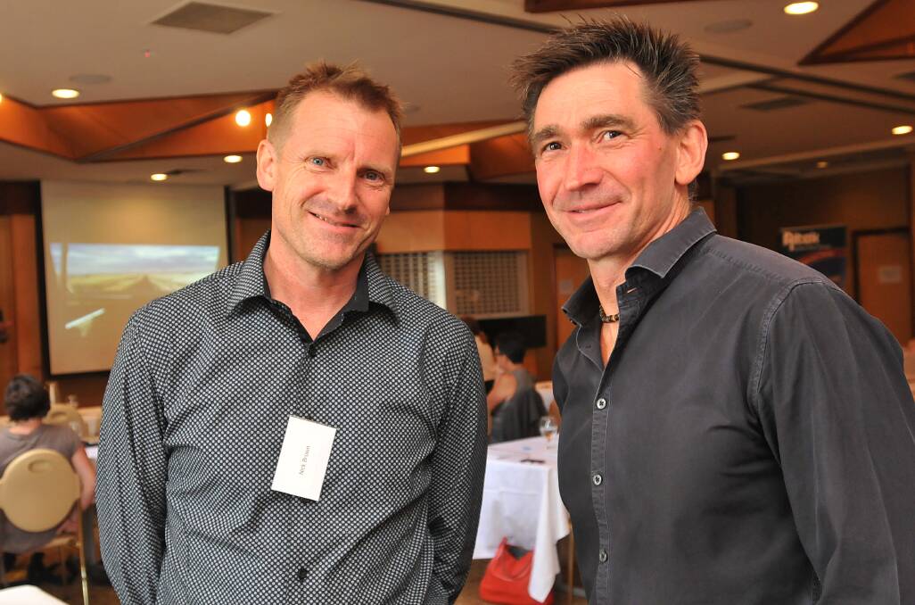 DESIGNING SOLUTIONS: Tamworth architect Nick Brown, left, with Bathurst colleague Tony McBurney. Photo: Geoff O’Neill 210214GOF01