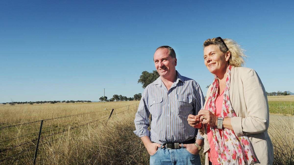 UP FOR AN AWARD: NSW Farmers' Association president Fiona Simson, pictured in September last year with Barnaby Joyce, is a finalist in The Premier's Award for Woman of the Year. 230913GGA01