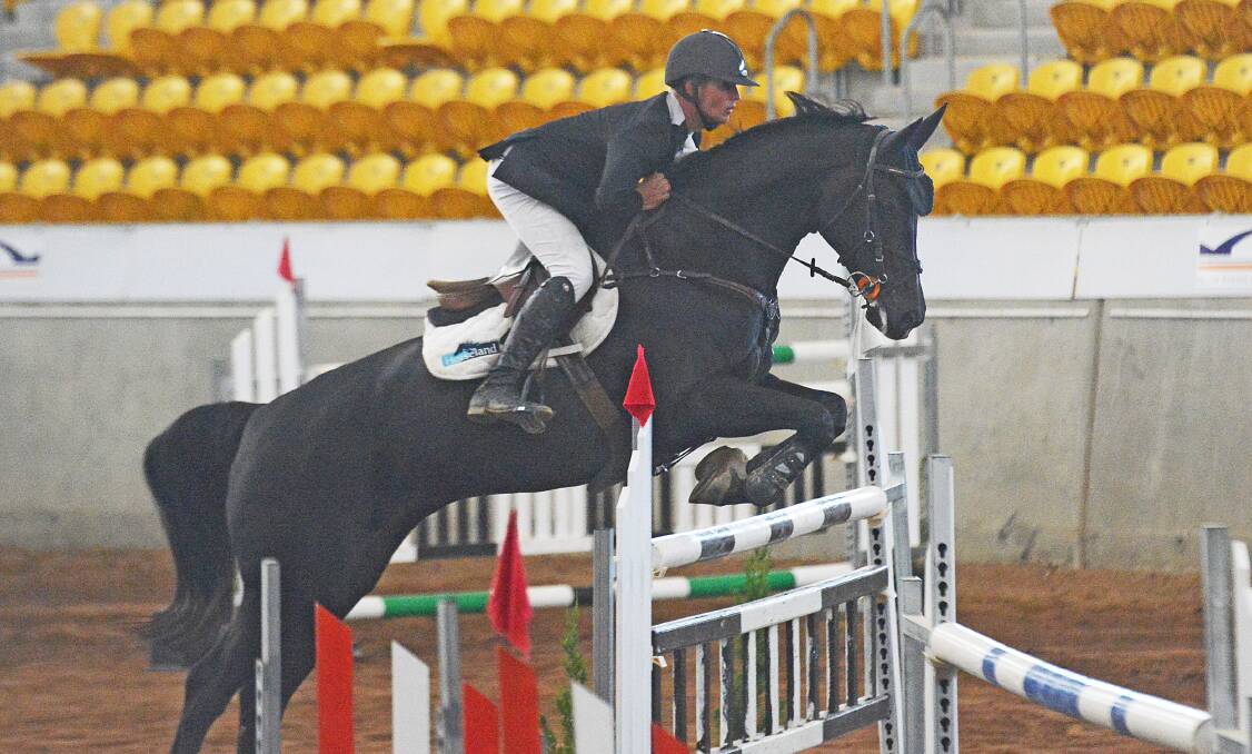 James Hetherington and Jay Bee Caribu jump in the AELEC last weekend in preparation for this week’s Sydney Royal Easter Show. Photo: Geoff O’Neill 290314GOE05