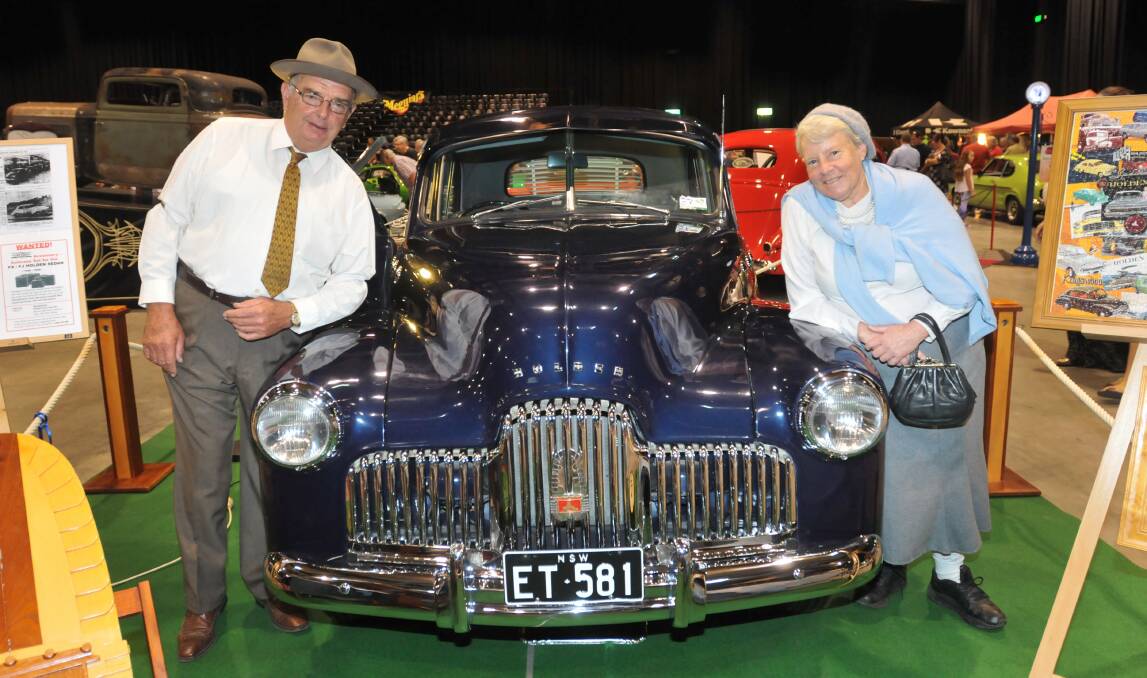 BLAST FROM THE PAST: Bruce and Judy Soper proudly display their immaculately restored 48/215 Holden. Photo: Geoff O’Neill  120414GOA08