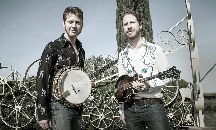 Banjo giveaway: Hamish, left, and Lachlan Davidson are giving away a 
Gretsch banjo.  Photo: Robin Sellick