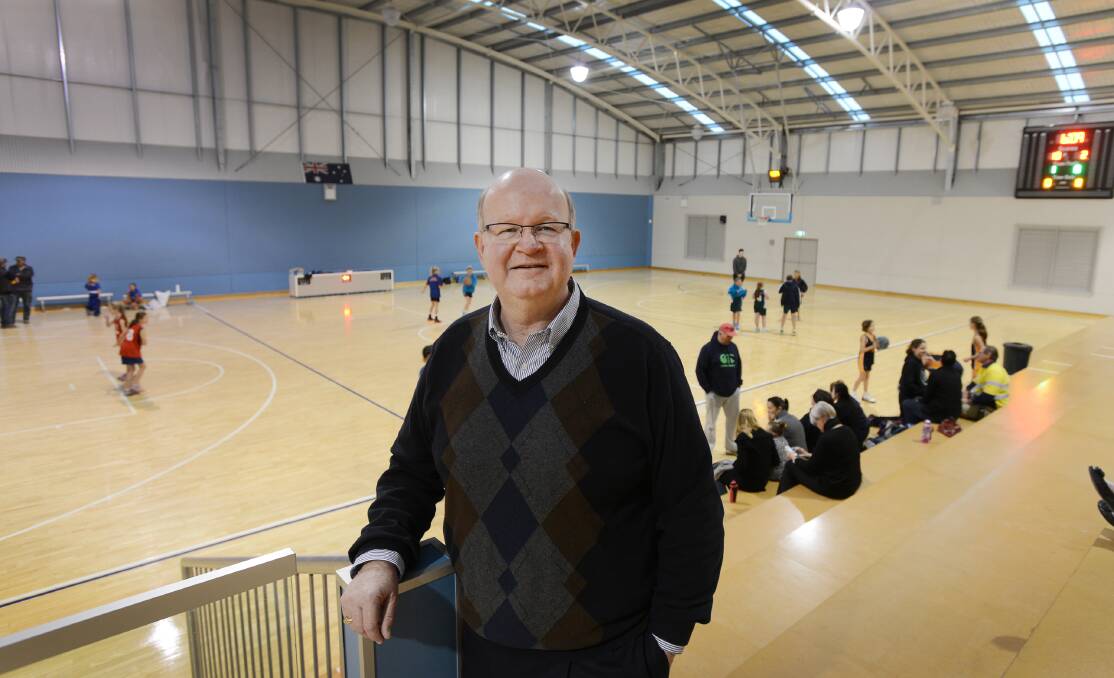 Tamworth’s basketballing ambassador Patrick Hunt takes a look around the Tamworth Sports Dome before conducting a coaches’ clinic. 
Photo: Barry Smith 140515BSF03