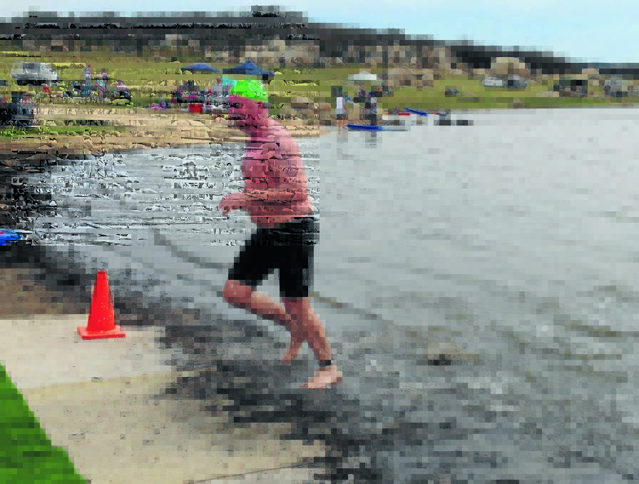 TURNING HEADS: Barnaby Joyce joined close to 150 others in the annual Copeton Freshwater Swim over the weekend.