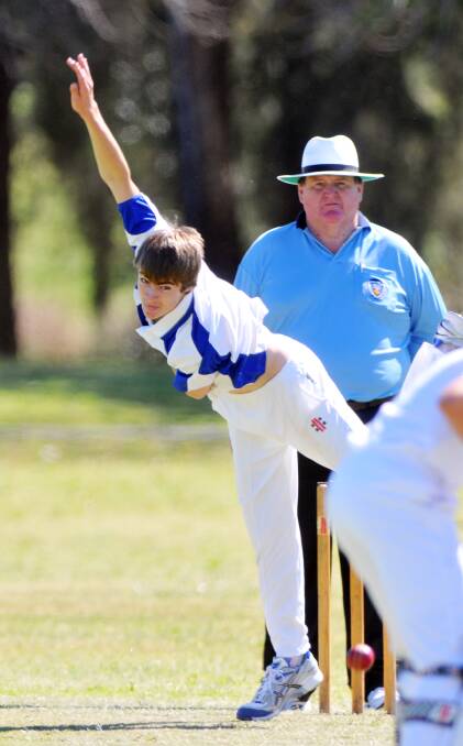Tom Scoble lets fly for Northern Tablelands in an Under 16  clash with North West in Tamworth earlier this season. Photo: Geoff O’Neill 290913GOB02