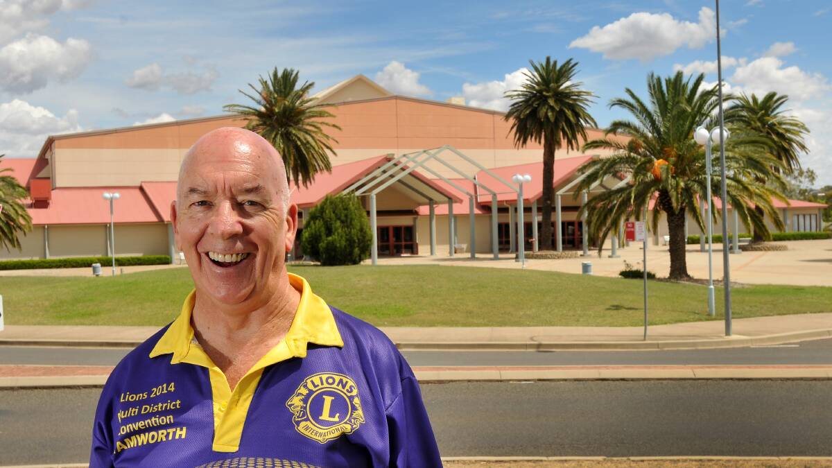 WELL AFOOT: Adrian Thurlow stands in front of the Tamworth Regional Entertainment and 
Conference Centre which will be used as the main headquarters of the 2014 Lions Club 
multi-district convention. Photo: Gareth Gardner 270214GGB12