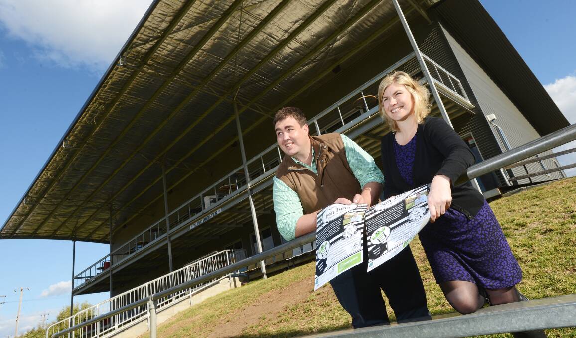 TACKLING DEPRESSION: Magpies Rugby Club president Sam Scott and headspace Tamworth service manager Helen Carter gear up for Ben Tune’s talk this weekend. Photo: Barry Smith 050814BSF02