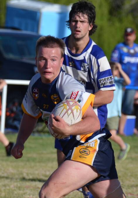 Dungowan rake Lochie Collins was one of the best on field with good darts, great direction and willing defence all game. Photos: Chris Bath140914CBB06, 140914CBB05