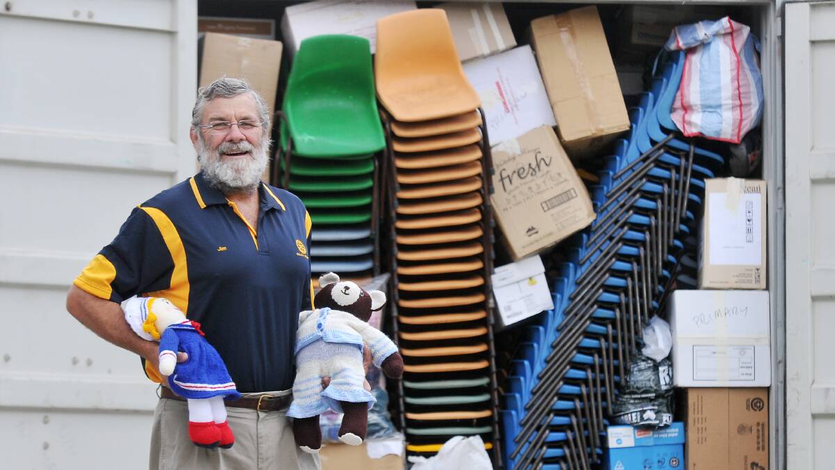 GIGANTIC EFFORT: Calala Rotary member and Wantoks International founder Jim Levy is sending more than a dozen shipping containers with hospital beds and school supplies to Papua New Guinea.
Photo: Gareth Gardner 101114GGF01