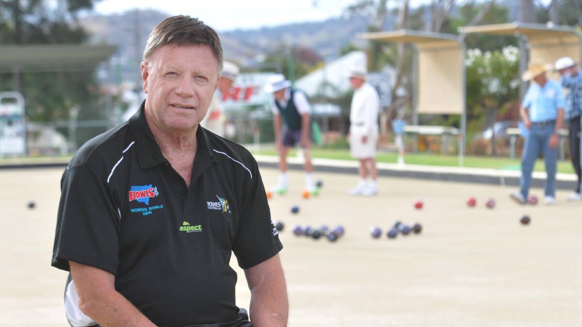 Peter Bevan bowled into Tamworth yesterday with some bold plans from Bowls Australia. Photo: Geoff O’Neill 200514GOD01