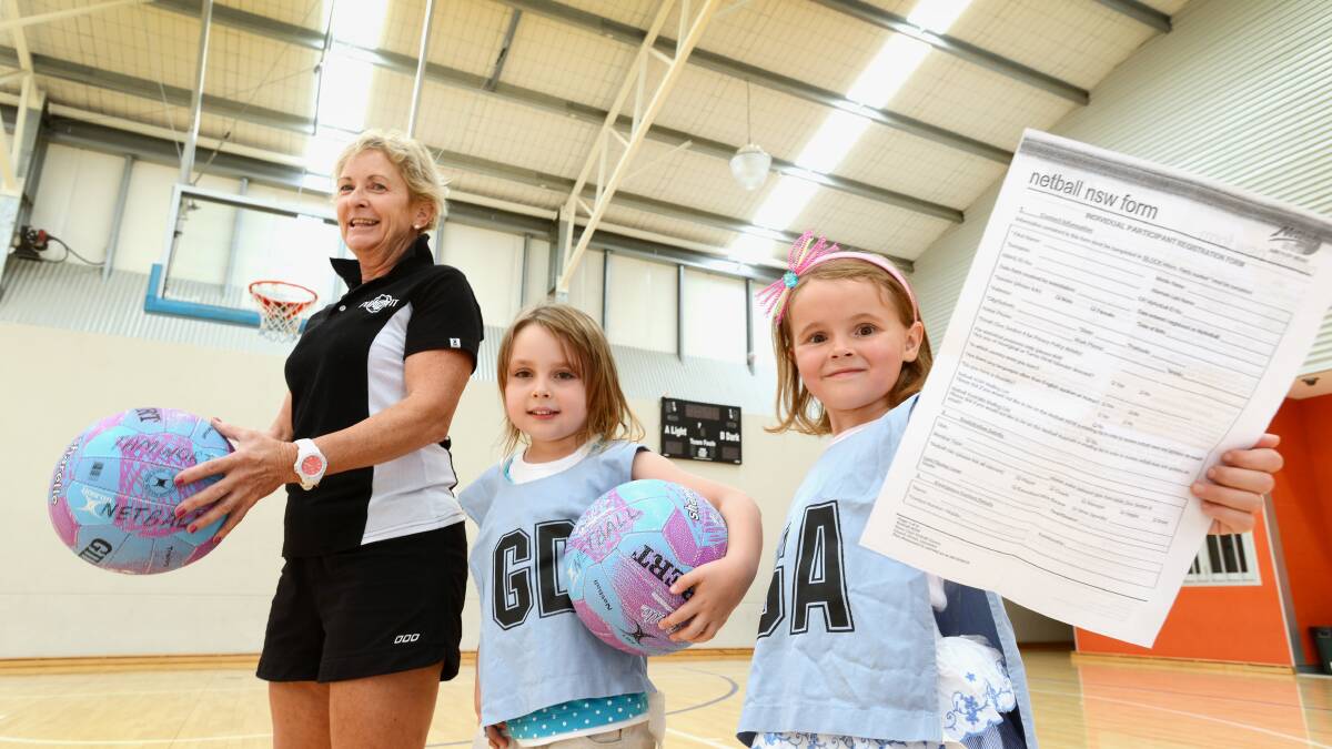 TNA secretary Robyn Ausling has recorded a huge increase in junior netball registrations, including Charlotte Kingham and Ella Jones.  Photo: Barry Smith 080314BSF01