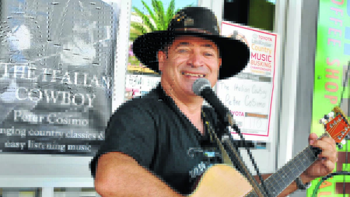 STREET CRED: ‘The Italian Cowboy’ Peter Cosimo was one of the entrants in this year’s festival busking championships in Peel St. Registrations are now open for next year. 