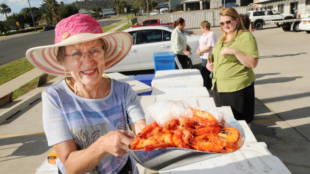 SNAPPED UP: Currabubula's Glenda Dutton says prawns are always an Easter favourite. Photo: Gareth Gardner 170414GGD02