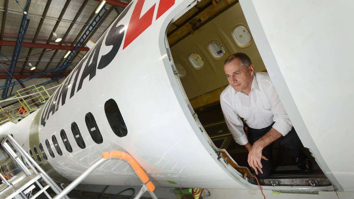BRIGHT FUTURE: QantasLink chief executive officer John Gissing hopes to see Tamworth’s heavy maintenance facility expand, creating new jobs for the city. 
Photo: Barry Smith 160414BSC15