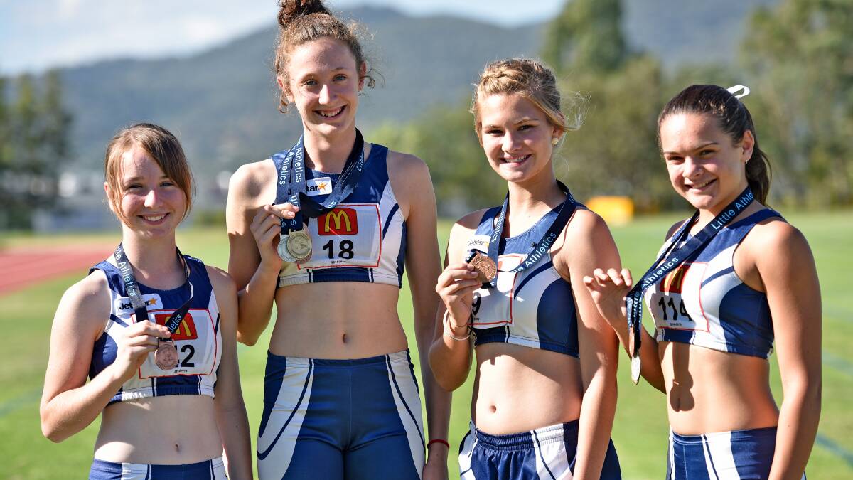 Bridie Martin, Kate Pianta, Jamie Blackler and Emma Klasen became the first local team to take a state medal last weekend. Photo: Geoff O’Neill 250315GOH01