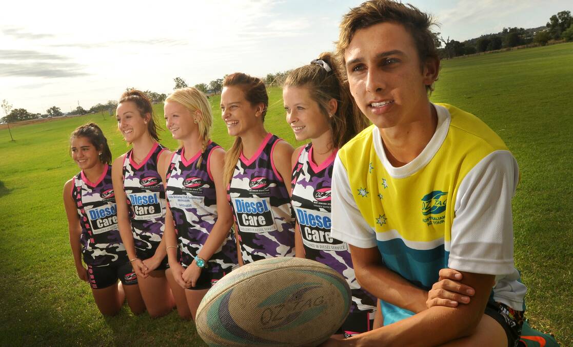 Tamworth oztaggers (from left)  Taylor Holcombe, Bronte Harris, Abby Schmiedel, Megan Murphy, Steph Fulwood and Zarayn Knight have impressed national selectors.  Photo: Gareth Gardner 170214GGD02