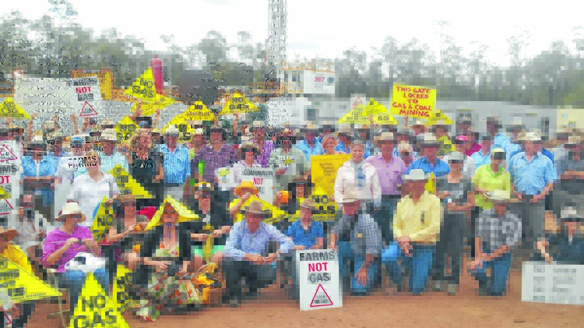 GO AWAY: Anti-CSG campaigners send a clear message to Santos.