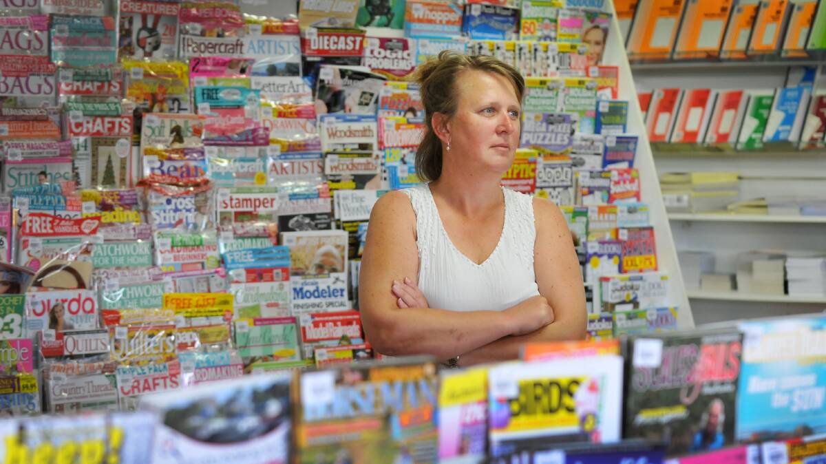 NEWS FLASH: West Tamworth Newsagency owner Sharon Maloney says the local industry would be wiped out if supermarkets were able to sell lotto tickets. Photo: Gareth Gardner 241114GGE04