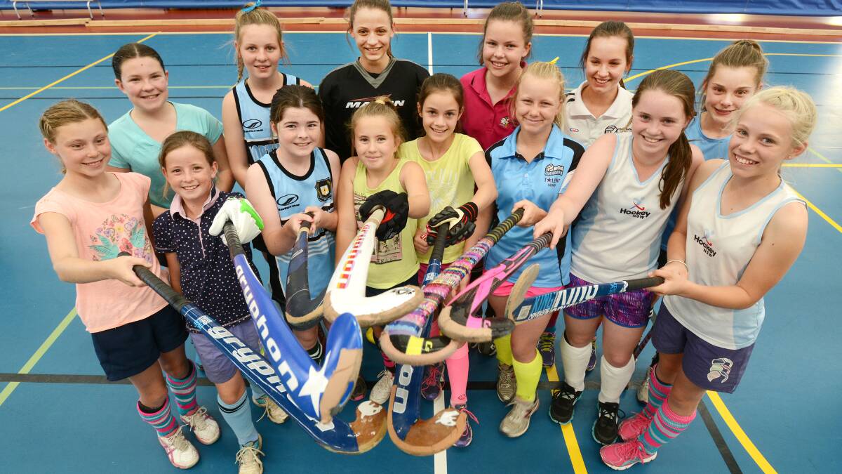 Tamworth’s Under 13 girls are striving for some good results when they begin their State Under 13 Indoor Hockey Championships in the Tamworth Sports Dome today.  Photo: Barry Smith 281014BSE03