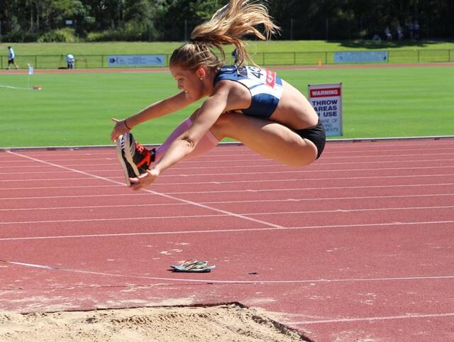 Julia Scott leaping her way to a swag of medals at  the NSW Country Championships.