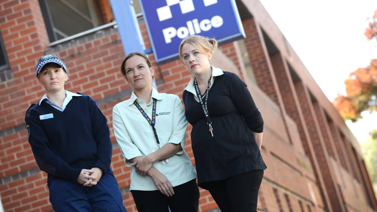NEW RULES: Changes to AVO laws mean victims can get immediate protection from today by contacting police. Pictured, from left are Tamworth domestic violence liaison officer Constable Kareena Gill, with Lorrelle Munro and Elicia O’Connor from the Women’s Domestic Violence Court Advocacy Services in Tamworth. Photo: Barry Smith 260514BSD04