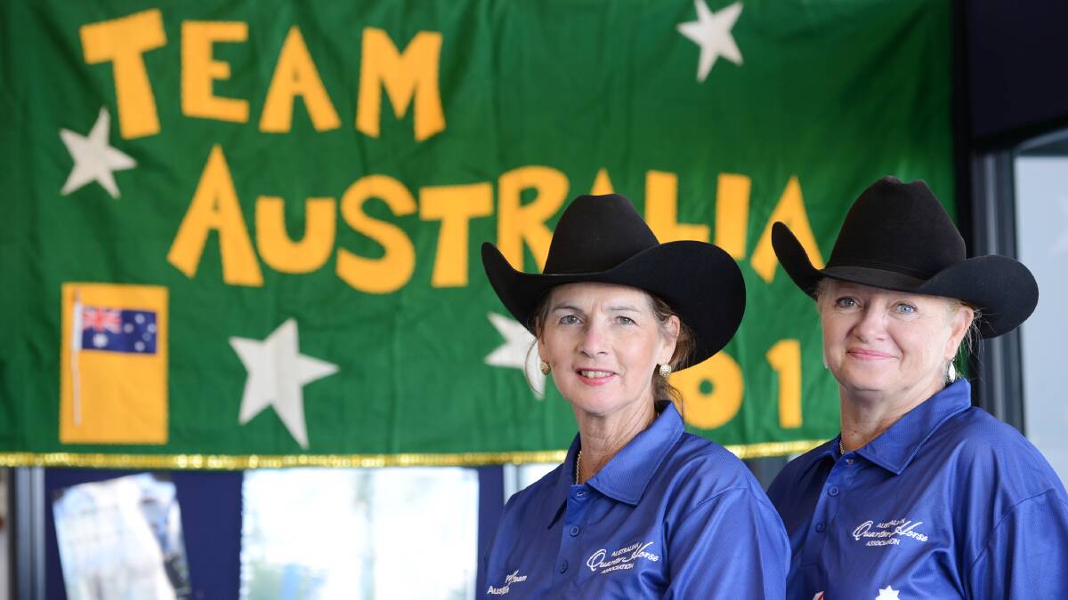 AQHA president and Australian World Youth Cup coach Pauline Stuart-Fox (left) and team manager Kim Johnson are prepared for a big world cup as well as a 2016 hosting in Tamworth. Photo: Barry Smith 150414BSA01