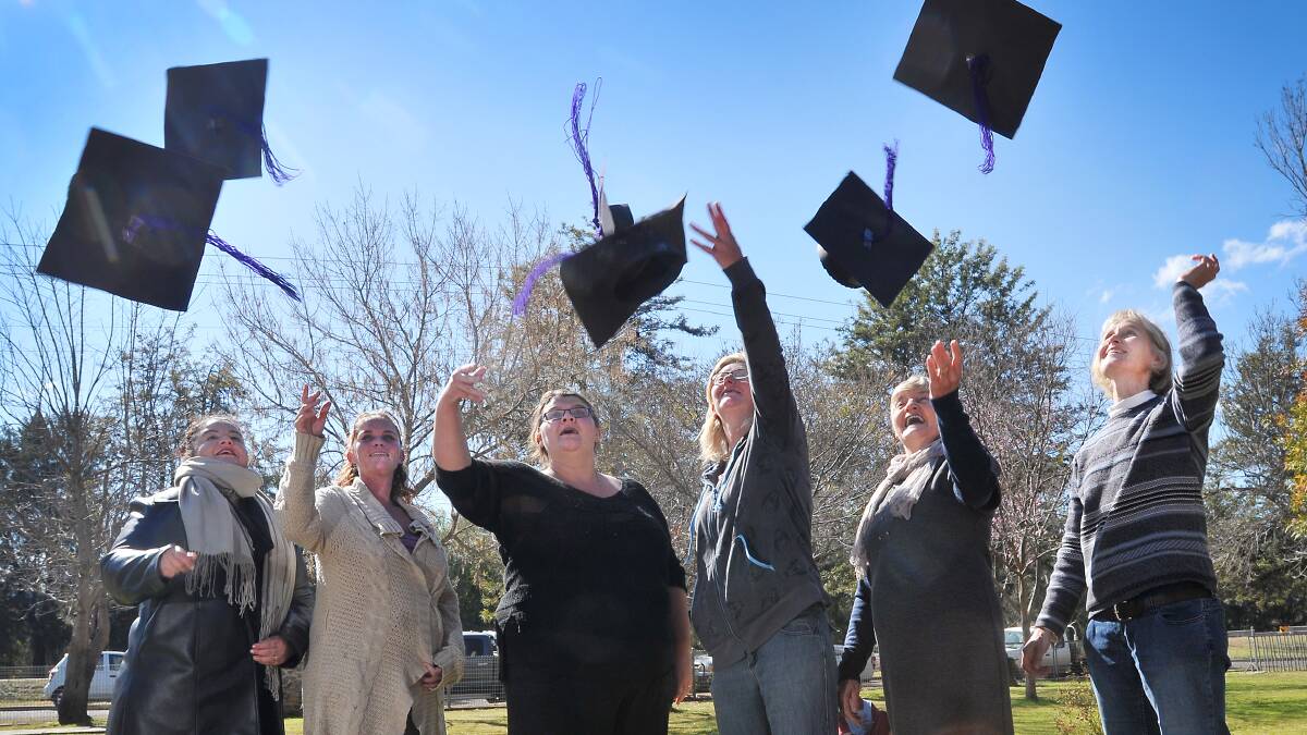 THE GRADUATES: From left, Jodie Markwick, Maxine Wadwell, Melissa Reinikka, Pauline Hugo, Robyn Mowbray and Sonya Hook celebrate their completion of the Learning in Action course at Attunga Primary School. Photo: Gareth Gardner 120814GGB01