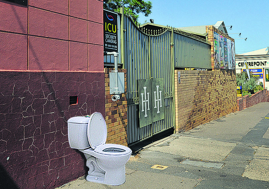 A portable loo could go down the street from the main entrance to the Imperial Hotel